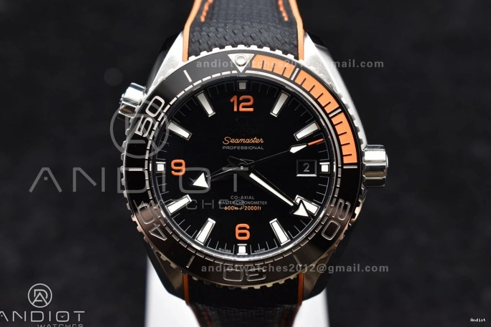 43.5mm 1:1 A8900 V2 Ocean on Super Bezel Edition Nylon Orange Strap Black SS Planet VSF Best Clone Black Dial 1223